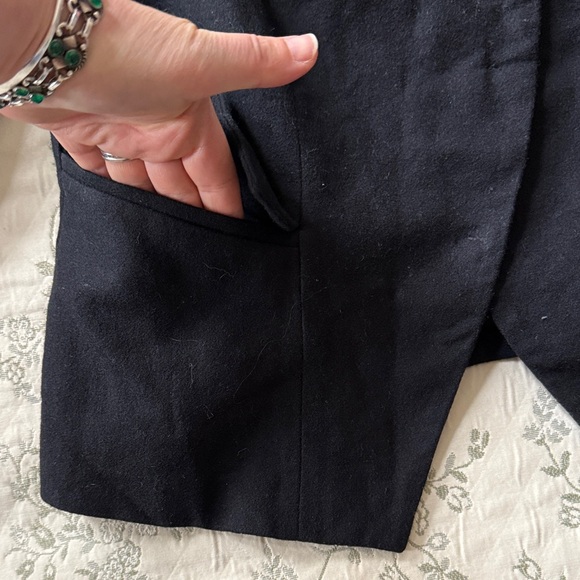 VIVIENNE VIVIENNE TAM Black Funky Wool Blazer Metallic Sequins Nehru Collar Sz 8 - Picture 3 of 8